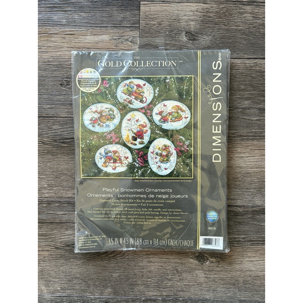 Dimensions Gold Collection Playful Snowman Ornaments Counted Cross Stitch Kit.